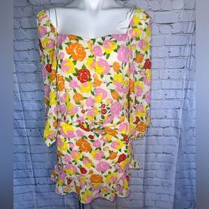 FLORAL PRINT SKIRT AND SHIRT SET